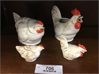 4pc. Set of Roosters & Hens