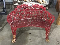 WROUGHT IRON PAINTED BENCH