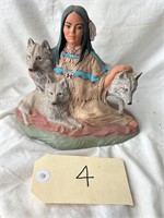 Four resin Indian figurines