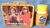 VINTAGE MORK & MINDY METAL LUNCH BOX W THERMOS