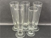 5 Clear Glass Beer Glassware