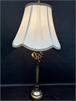 Bronze Lamp with White Lamp Shade