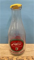 Vintage Palm Dairies Milk Bottle w/Plastic Cap