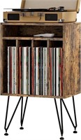 Record Player Table with Vinyl Storage in BLACK