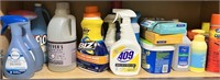 Shelf of Cleaners, Laundry Items, etc.