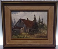 Berthiaume, Countryside Barn, Oil on Canvas,