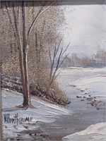 Berthiaume, Winterscape, Oil on Canvas,