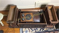 Old Wall Phone and Sewing Machine Drawers