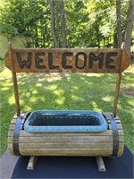 Wooden "Welcome" Planter