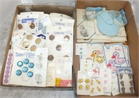 VINTAGE BUTTONS ON CARDS AND PATTERN