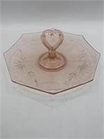Vintage Pink Etched Depression Glass Octagonal