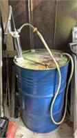 55 GALLON OIL BARREL WITH PUMP ATTACHED, AND A