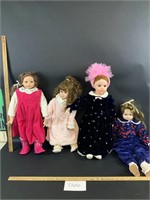 Lot of 4 Porcelain dolls-see description