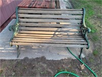 Cast iron frame wood garden bench