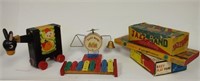 Lot of Musical Toys with Wood Donkey