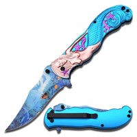 Artistic " Copper Mermaid " Spring Knife