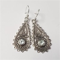 $200 Silver Blue Topaz Earrings