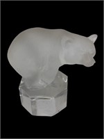 Goebel crystal glass frosted bear paperweight