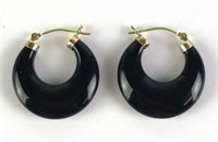 Pair of Stone Earrings with 14K Gold Clasps