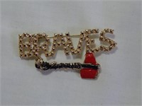 Vintage Atlanta Braves Baseball Ladies Brooch Pin