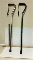2 metal adjustable canes