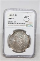 1883O MS63 Morgan Silver Dollar