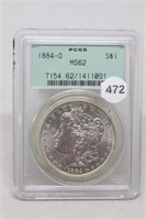 1884O MS62 Morgan Silver Dollar