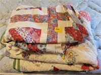 HANDMADE QUILT-63" X 84" & 2 QUILT TOPS