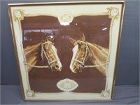 ~ Vintage Horse Print 32x32"