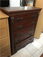 Tall dresser w/5 drawers, approx 39x16x50 inches