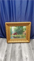 Farm Scene In Large Picture Frame