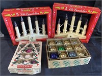 VTG Christmas Candelabras & Shiny Brites