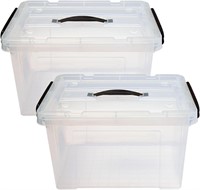 Clear Storage Boxes with Lids 2 pack