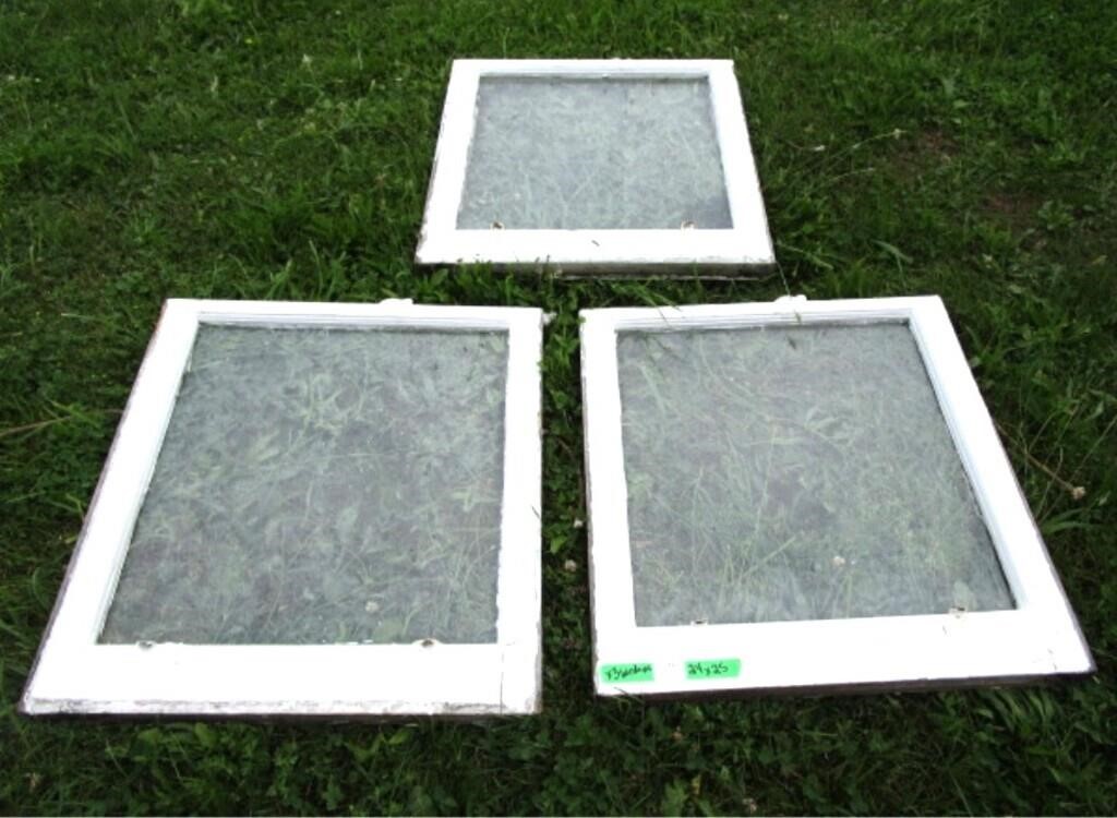 Set of 3 wooden Windows  24" x 25"