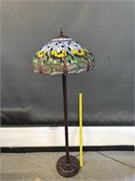 Leaded Glass Tiffany Style Floor Lamp Dragonfly