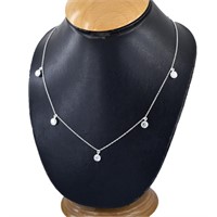 APPR $2800 Moissanite Necklace 2.5 Ct 925 Silver