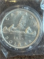 Canada 1955 Silver Dollar