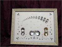 Framed Cultured Pearl display. 21"x27"