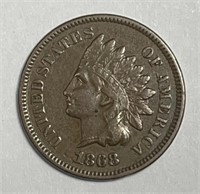 1868 Indian Head Cent (ex PCGS) Extra Fine XF