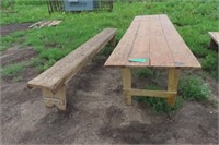 10' Wood Table w/Bench