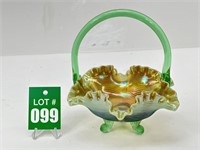 FENTON Crystal Iridized Basket Art Glass w/