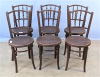 Set of 6 Bentwood Soda Fountain Chairs, C. 1910