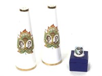 British Royalty Ceramic Thimble & S+P Shakers