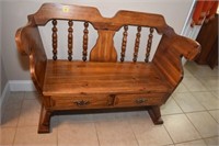 SINGER FURNITURE DIVISION BENCH WITH DRAWER 51 W