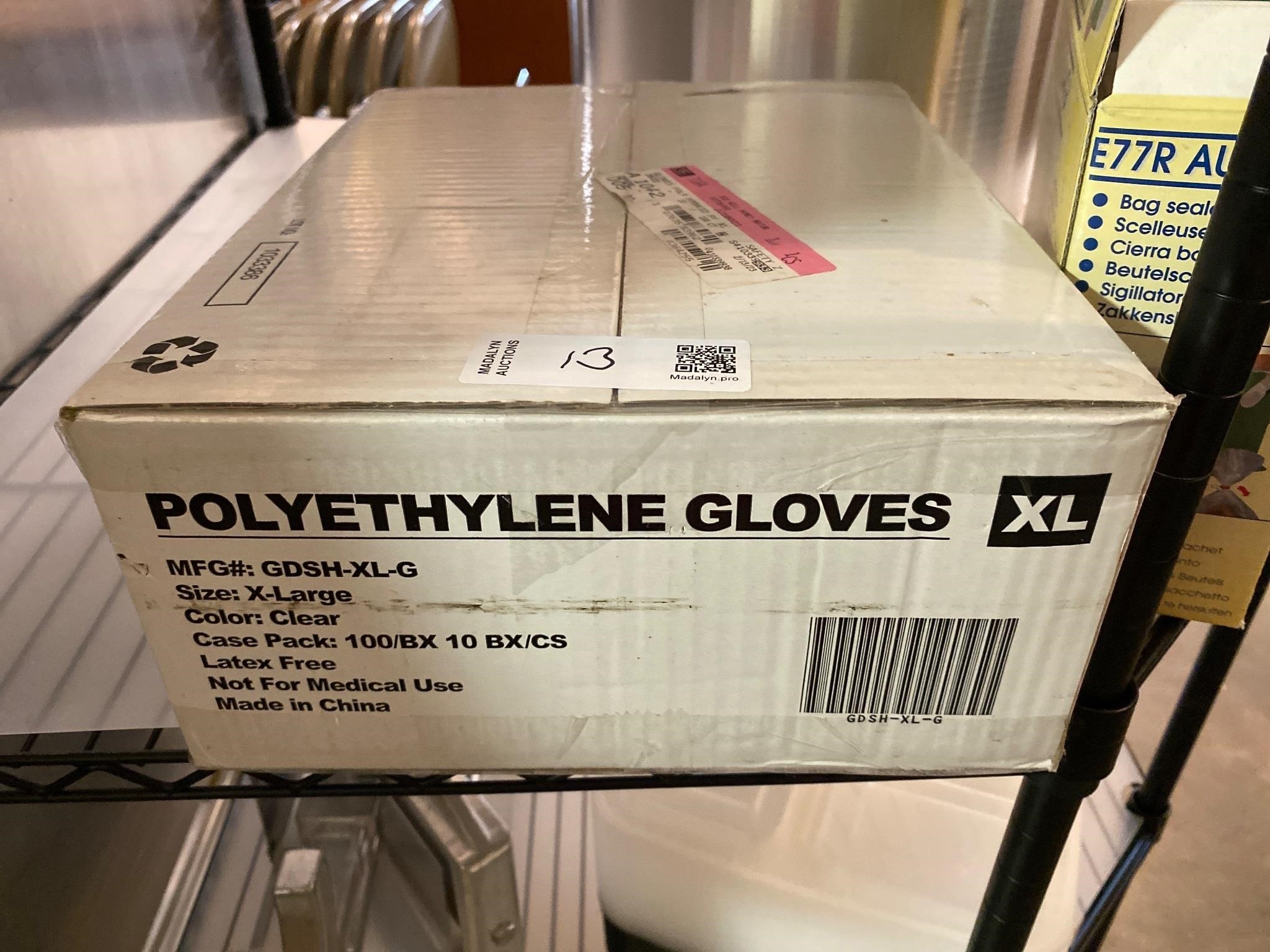 New! Case of XL Polyethylene Gloves