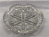 VINTAGE CRYSTAL CLEAR CUT CANDY DISH 5" WIDE