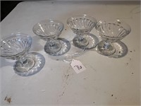 4x Vintage Fostoria Clear Swirl Sherbert Dish