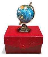 Semi-precious stone mini desk globe