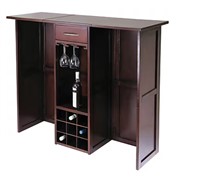 40.16" Wood Expandable Counter Wine Bar,