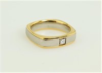 A. Jaffe 18K Gold & Platinum Diamond Ring. Size 10